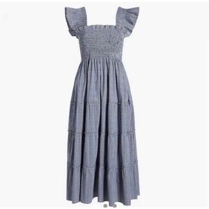 Hill House The Ellie Nap Dress Tai Check Midi Dress | Size Medium